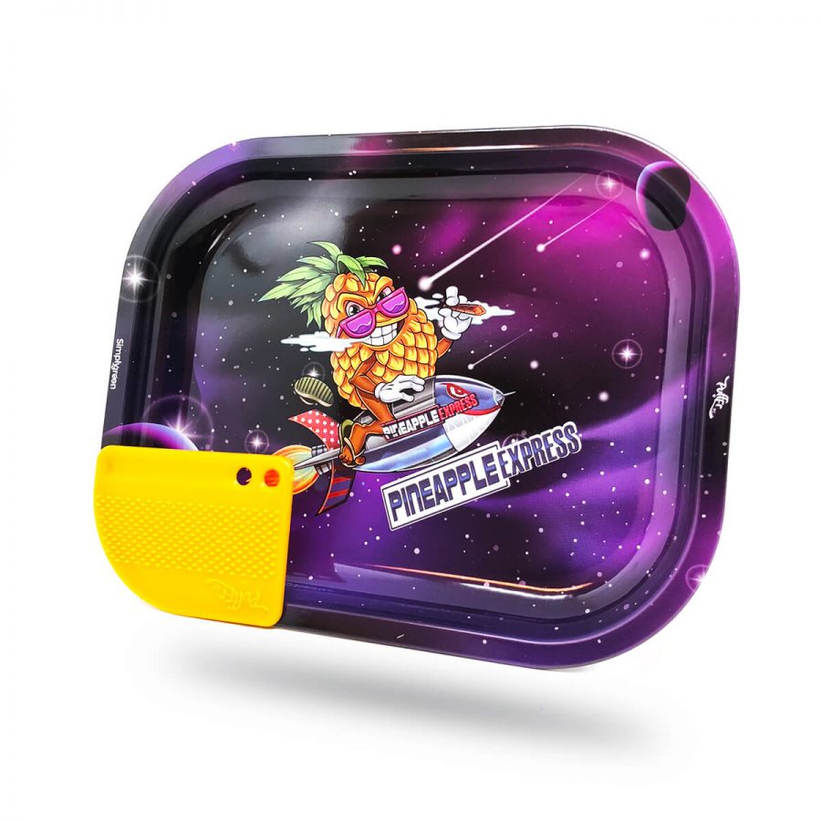 [BEST BUDS] Metal Rolling Tray with Magnetic Grinder Card - Superhigh Pineapple Express Small