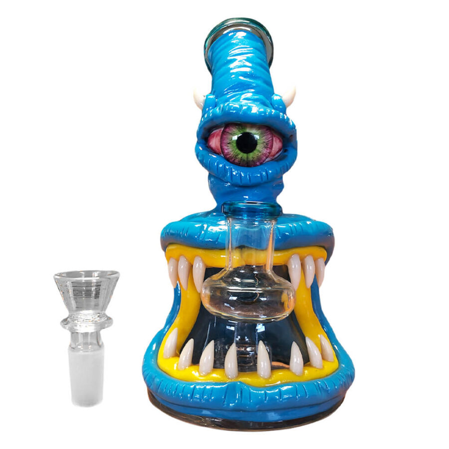 [BLACK SHEEP] Monster Glass-Clay Bong 16cm Blue