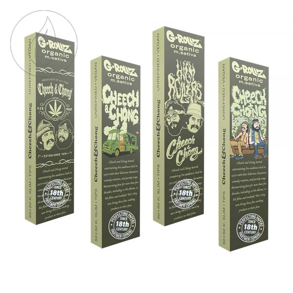 [G-ROLLZ] Cheech and Chong Medicago Sativa KingSize Extra Thin Papers + Tips 1x Booklet