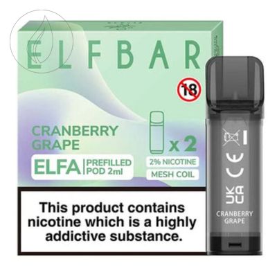 [ELFBAR] ELFA Vorgefüllt 600 - 2x2ml - Cranberry Grape