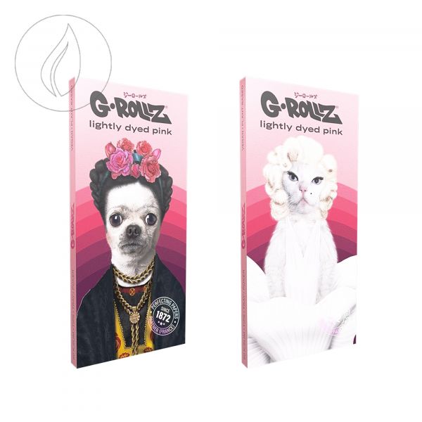[G-ROLLZ] G-Rollz - Mexican Diamonds Bio Lightly Dyed Pink ASSORTIERT - Tray-Poker + TIPS