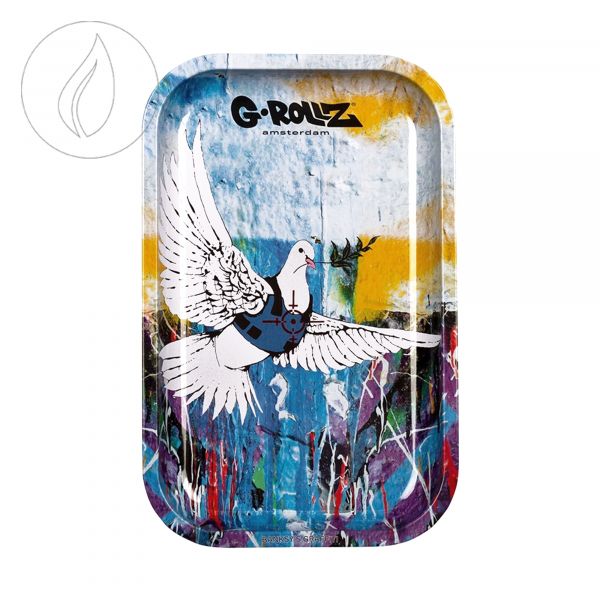 [G-ROLLZ] Rolling Tray M Banksy's Bulletproof Dove 175 x 275mm