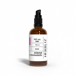 [HERBLIZ] Huile corps et massage (300mg) ROSE - 100ml