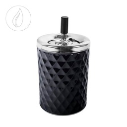 [NO NAME] ASHTRAY rotatif en métal avec structure en nid d'abeille chrome/noir