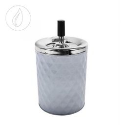 [NO NAME] ASHTRAY rotatif en métal avec structure en nid d'abeille chrome/blanc
