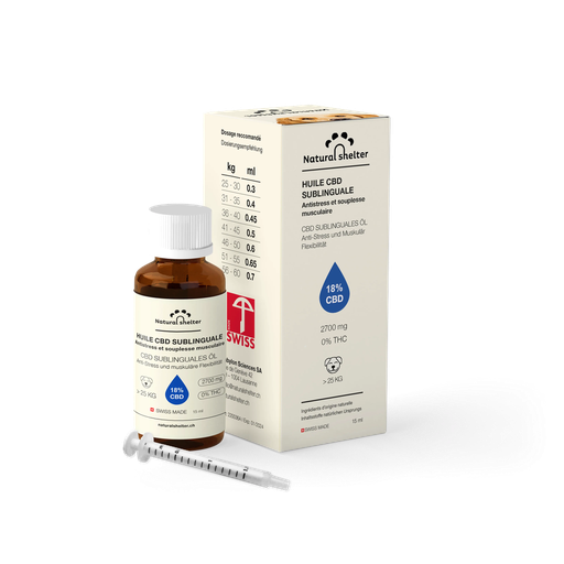 [NATURAL SHELTER] Huile CBD Animaux 15ml - 18%
