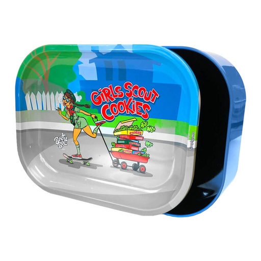 [BEST BUDS] Thin Box Rolling Tray with Storage Girl Scout Cookies