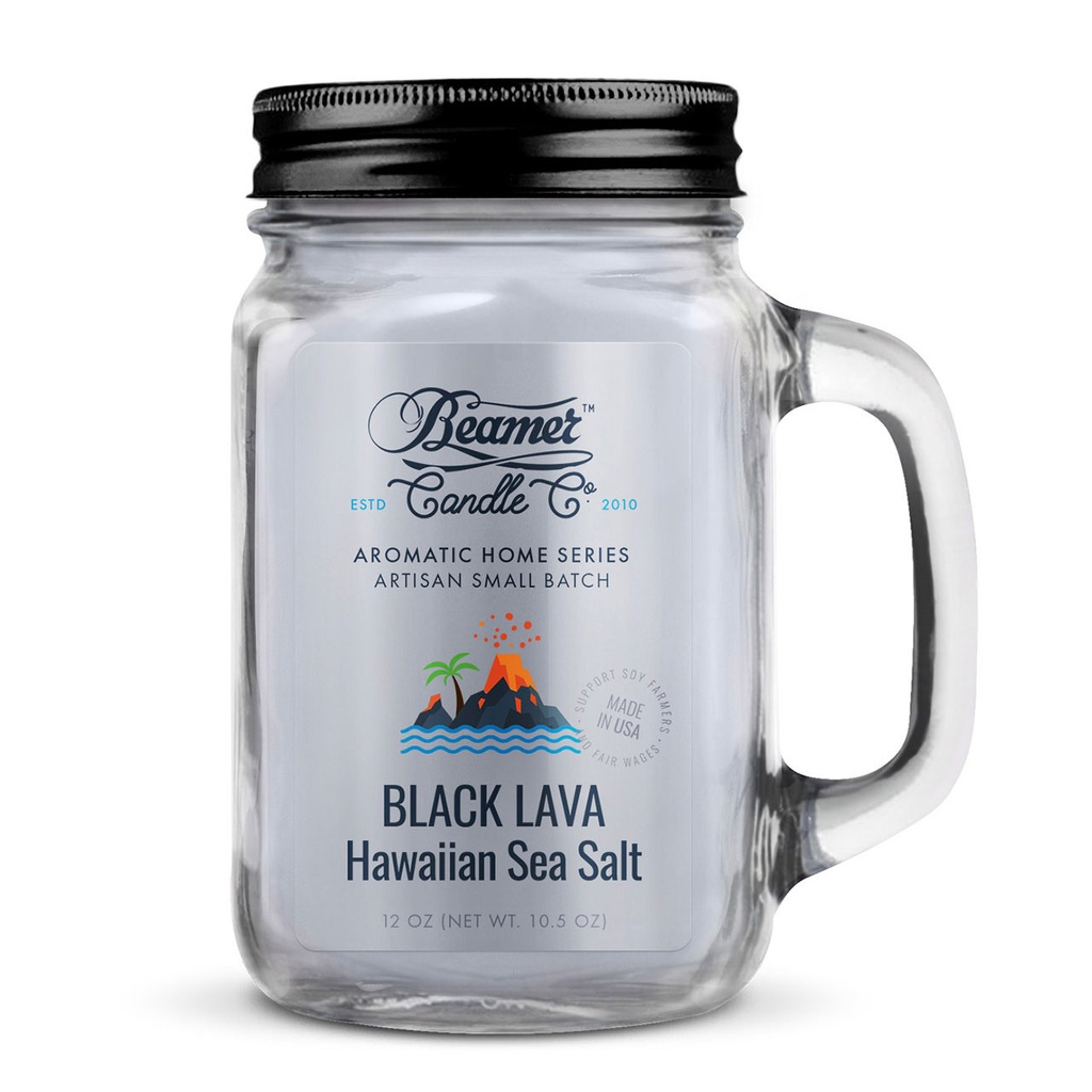 [BEAMER] CANDLE - BLACK LAVA HAWAIIAN SEA SALT - 12oz