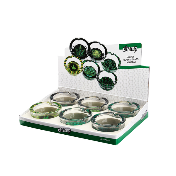 [CHAMP] SKULL ROUND GLASS ASHTRAY