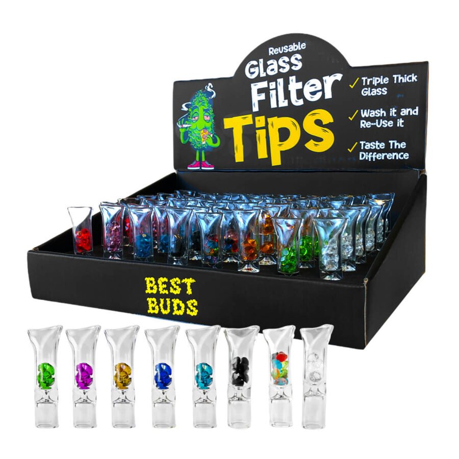 [BEST BUDS] Thick Blunt Glass Filter Tips with Diamonds