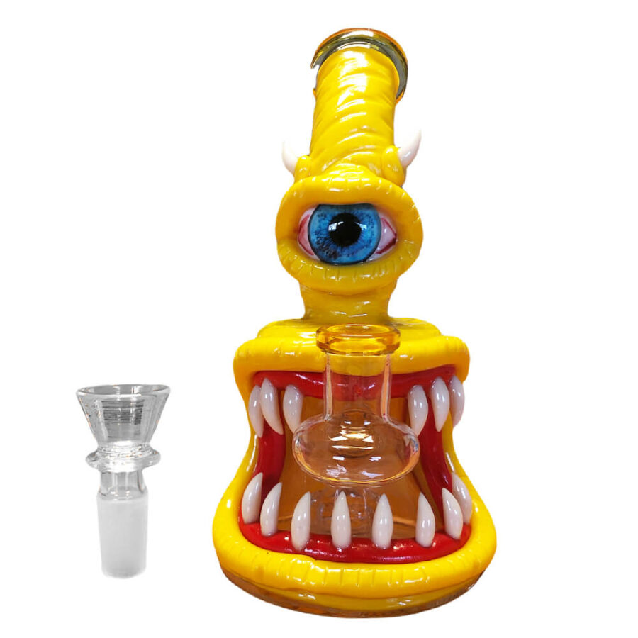 [BLACK SHEEP] Monster Glass-Clay Bong 16cm Yellow