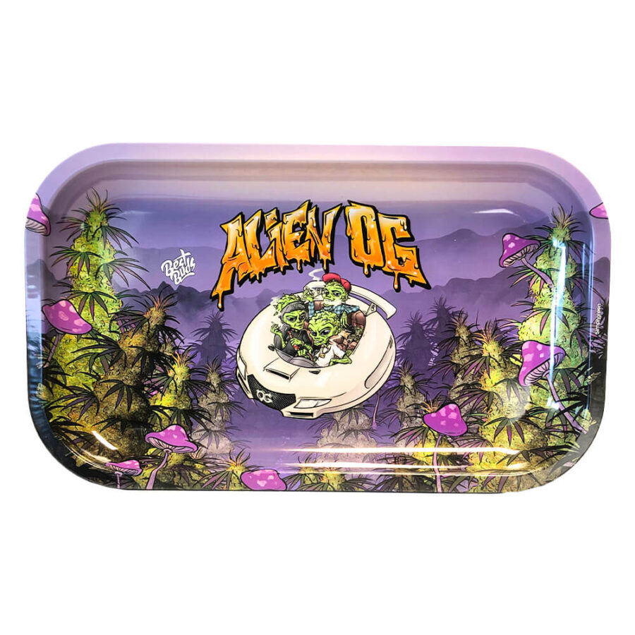 [BEST BUDS] Best Buds Alien OG Metal Rolling Tray Long 16×27 cm