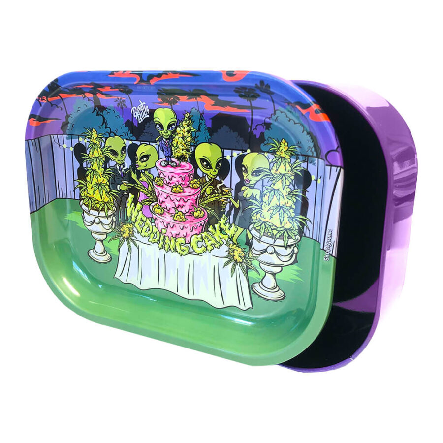 [BEST BUDS] Thin Box Rolling Tray with Storage Wedding Cake