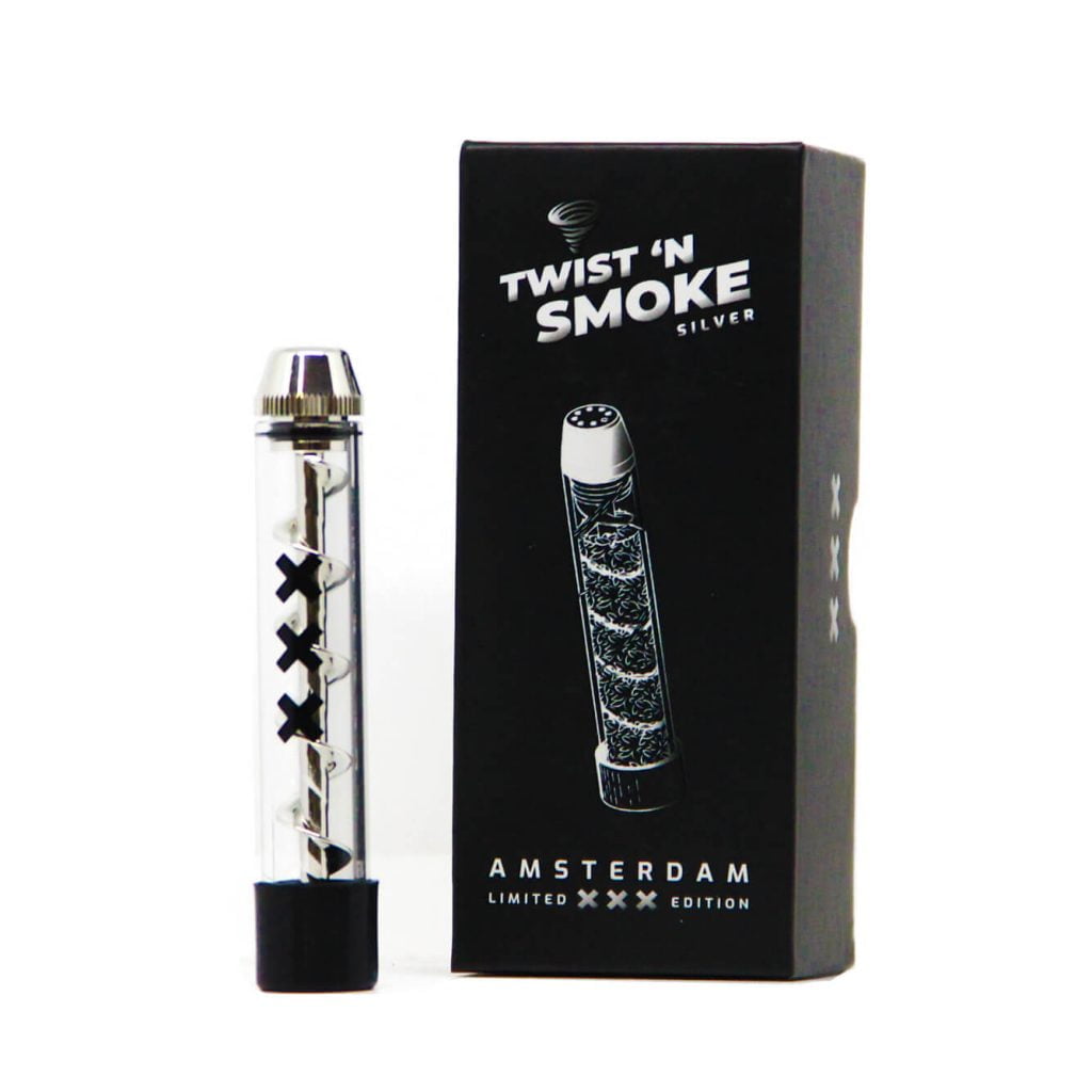 [TWIST'N SMOKE] Twisted Glass Blunt Silver Amsterdam Special Edition