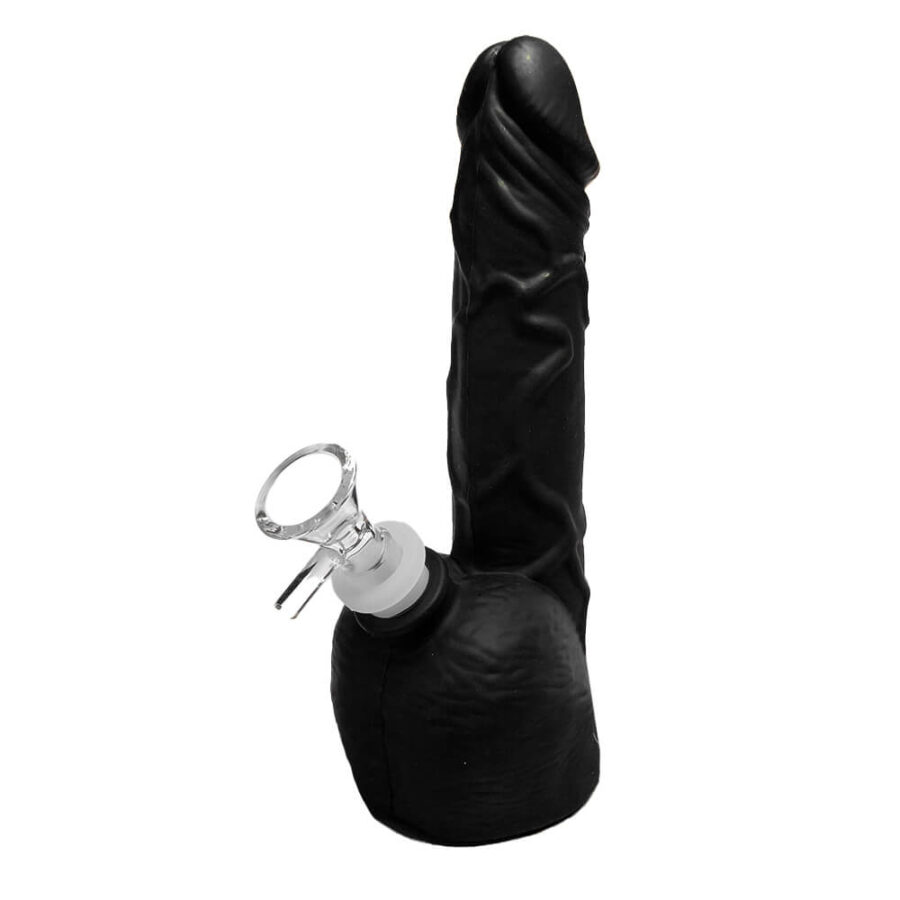 [NO NAME] Black Penis Silicone Bong 20cm