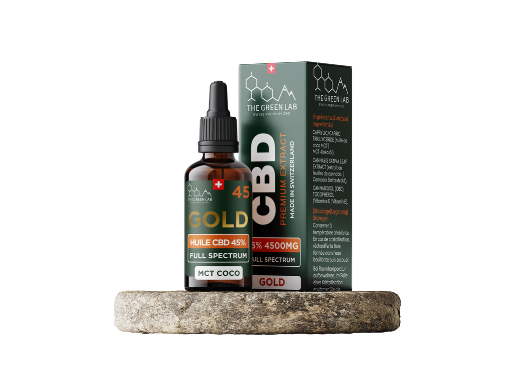 [THE GREEN LAB] Huile X-STRONG MCT GOLD - THC<1% CBD<45% - 10ml