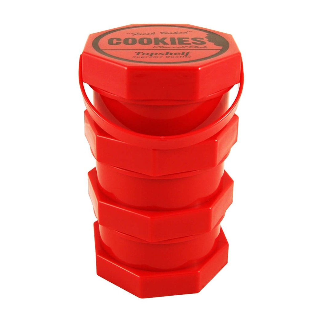 [COOKIES] Stapelbehälter mit 3 Ebenen – Rot