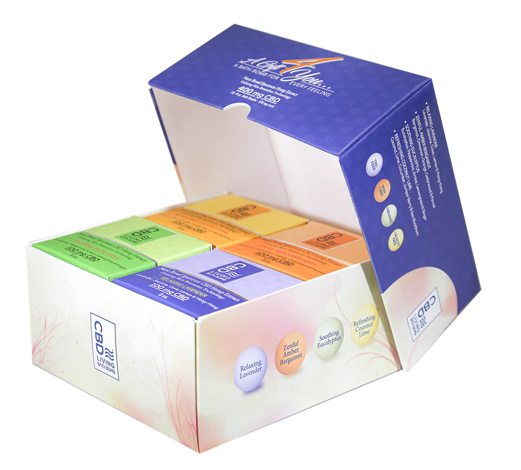 [CBD LIVING] Bath Bomb Gift Box (400mg) - 8oz