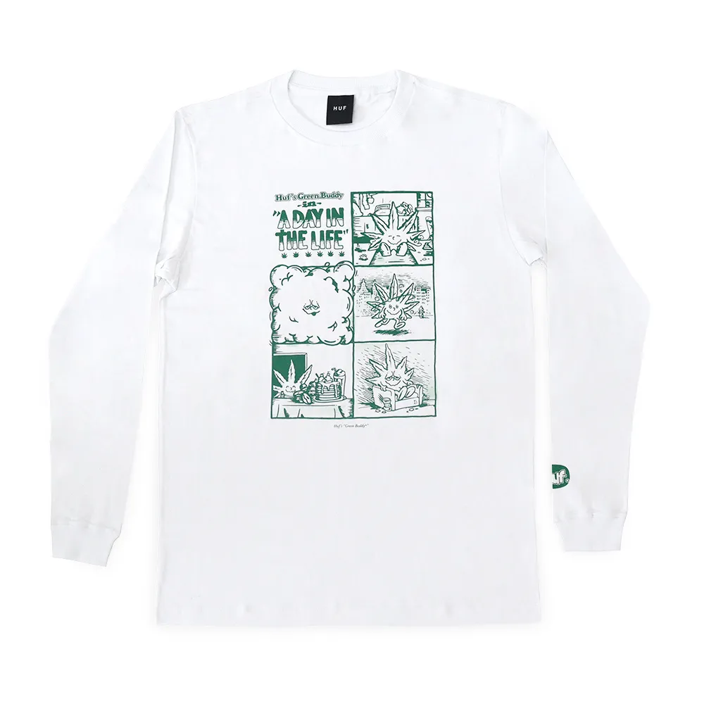 [HUF]  DAY IN THE LIFE TEE - WHITE - SMALL