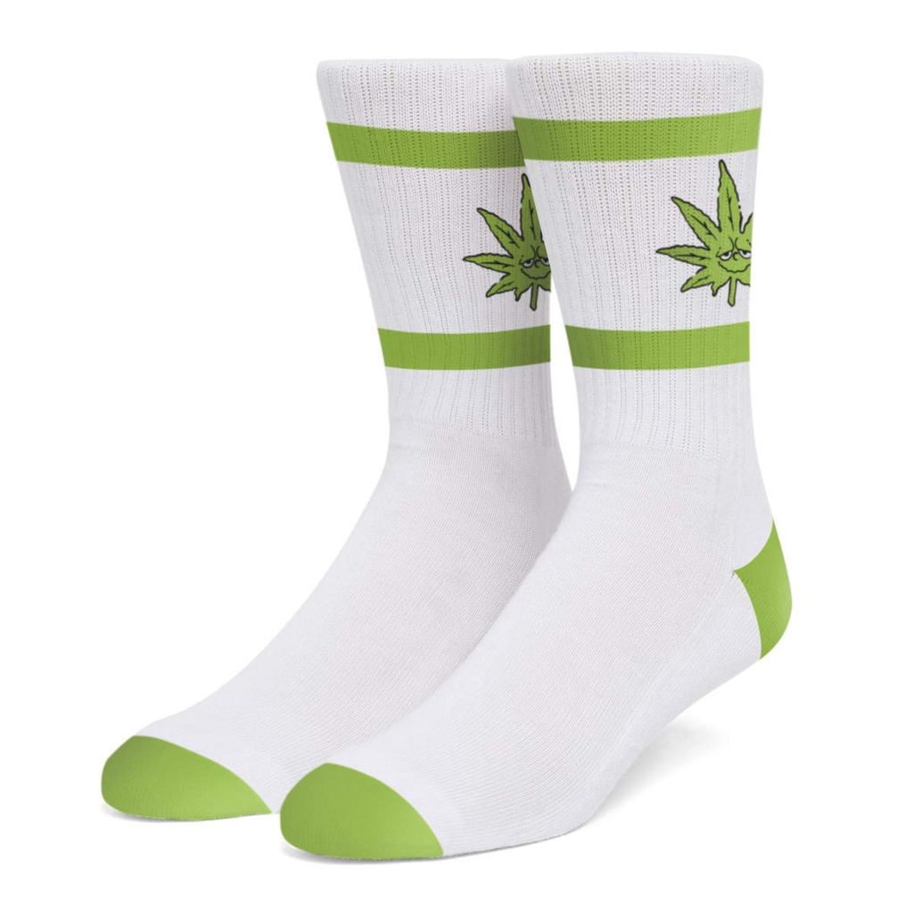 Green Buddy Athletic Sock - White