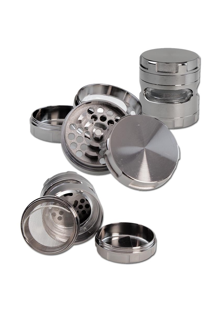 [BLACK LEAF] Grinder avec fenêtre 4 pièces Gris