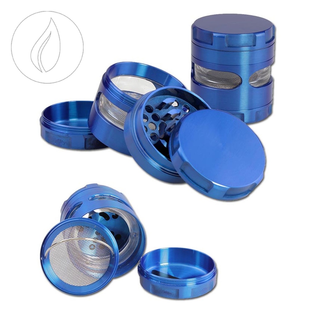 [BLACK LEAF] Grinder avec fenêtre 4 pièces Bleu