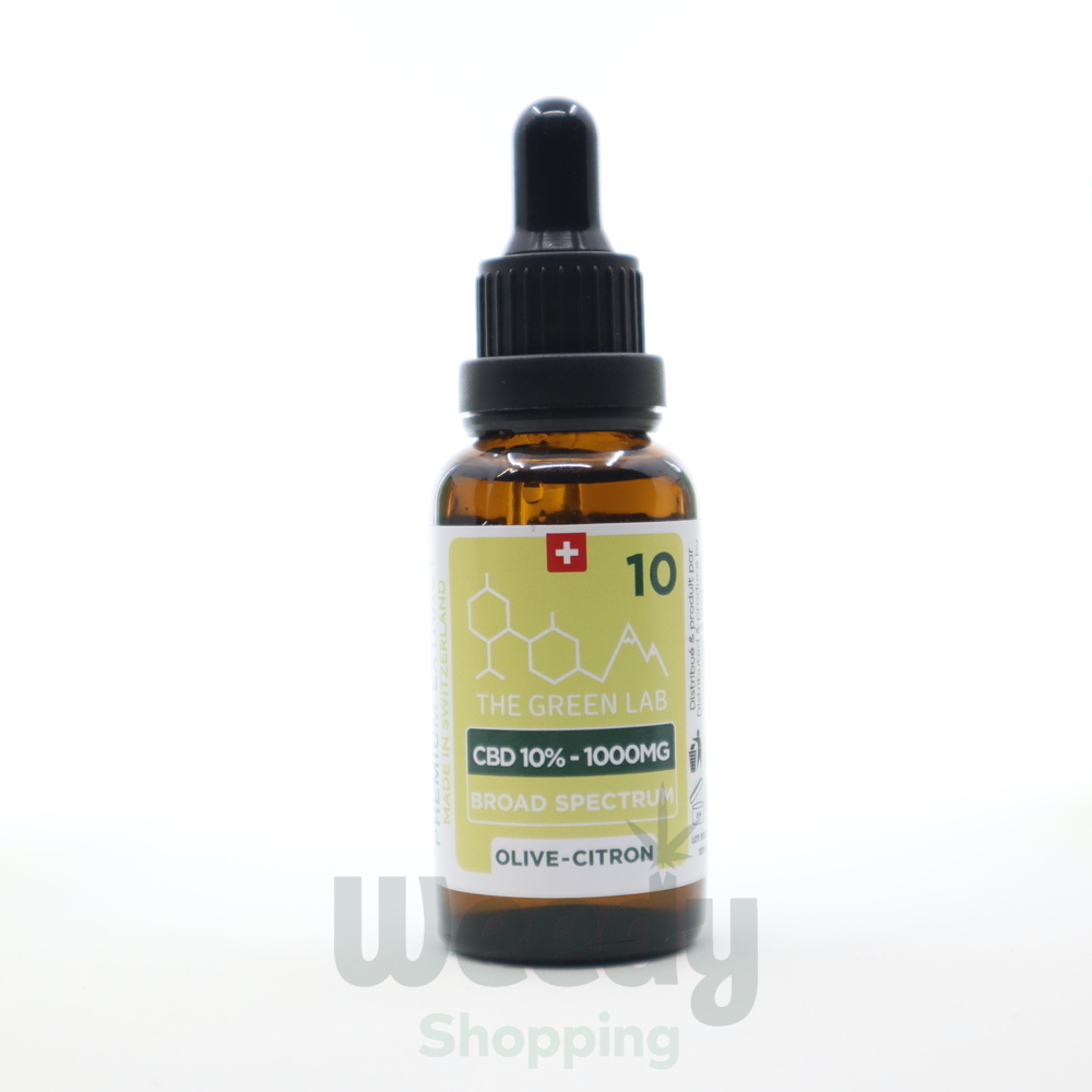 [THE GREEN LAB] Huile Olive Citron Broad Spectrum THC<0% CBD<10% - 30ml
