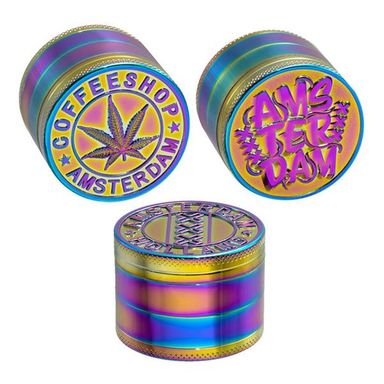 [AMSTERDAM] GRINDER RAINBOW EMBOSSED 50MM