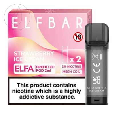 Elf Bar ELFA Prefilled 600 - 2x2ml - Strawberry Ice Cream