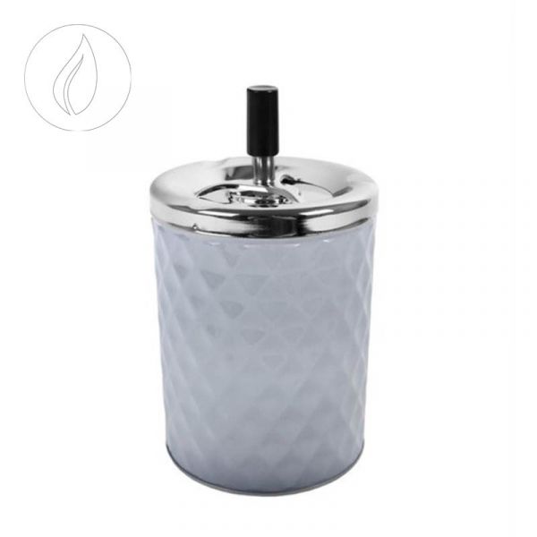 [NO NAME] Metal rotating ASHTRAY with chrome/grey honeycomb structure