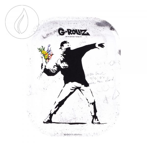 Rolling Tray S Banksy's Flower Thrower Alt 140 x 180mm