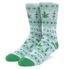 [HUF] FESTIVOUS SWEATER SOCK  -  White