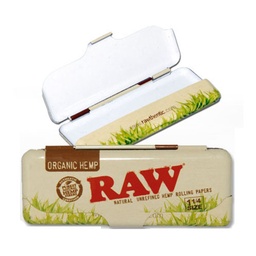 [RAW] ORGANIC 1 1/4 METAL ROLLING PAPER CASE