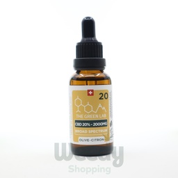[THE GREEN LAB] Huile Olive Citron Broad Spectrum THC<0% CBD<20% - 30ml