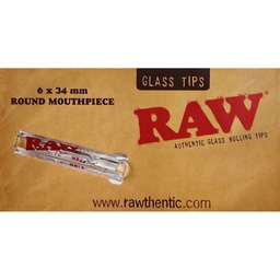 [RAW] Authentic Glass Rolling Tips - GLASS TIPS - 6x34 mm Round Mouthpiece