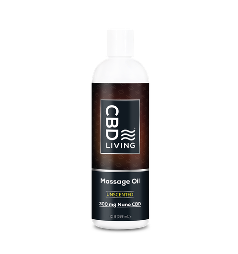 [CBD LIVING] Massage & Body Oil Unscented (300mg) - 355ml